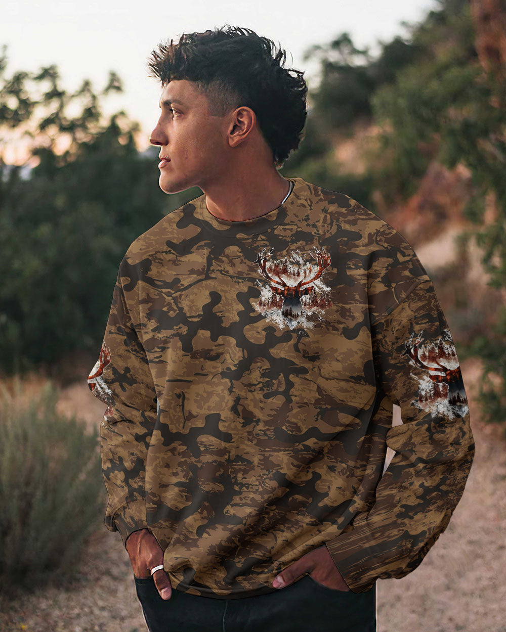 BLISSCORNERS THE CLOSER I GET TO NATURE DEER HUNTING ALL OVER PRINT -  TLTW1911244