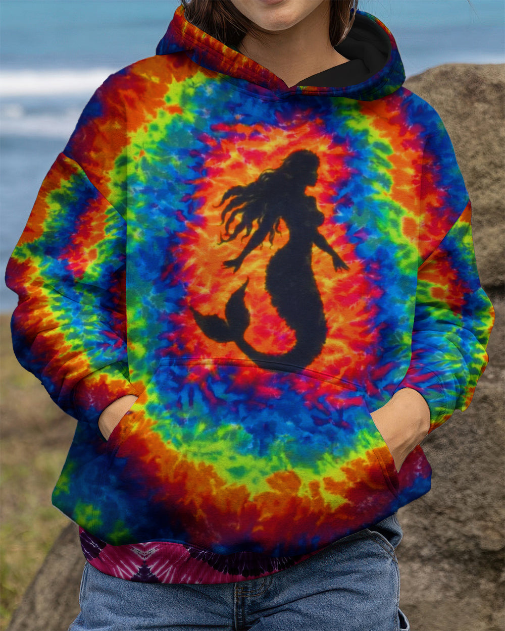 BLISSCORNERS MERMAID COLORFUL SWIRL  ALL OVER PRINT