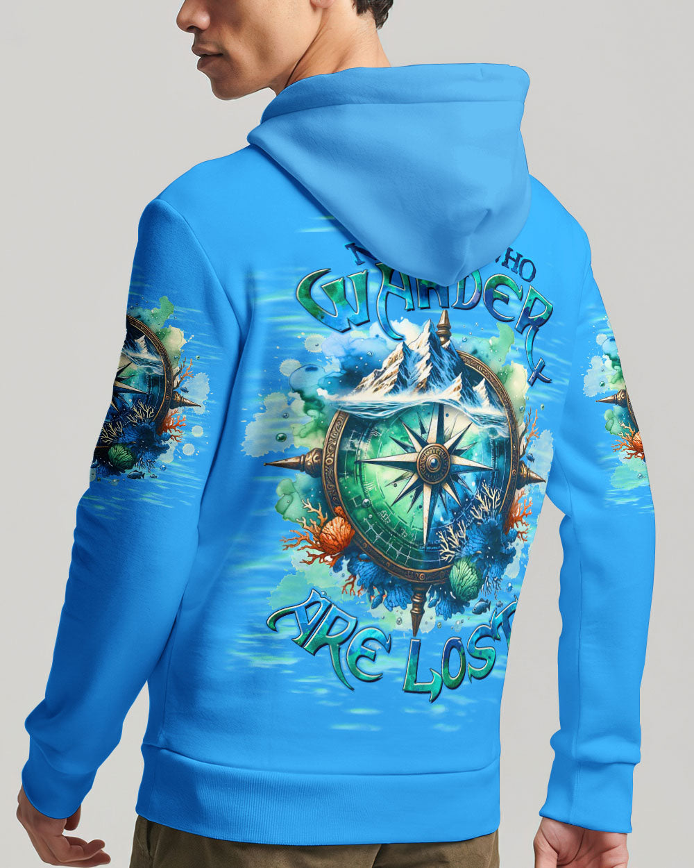 BLISSCORNERS NOT ALL WHO WANDER ARE LOST COMPASS ALL OVER PRINT