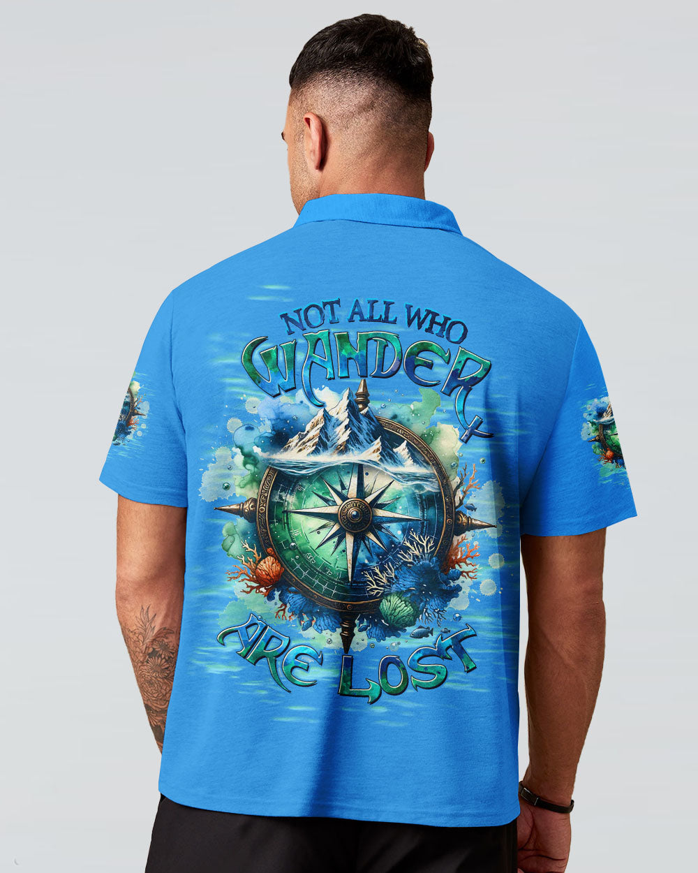 BLISSCORNERS NOT ALL WHO WANDER ARE LOST COMPASS ALL OVER PRINT