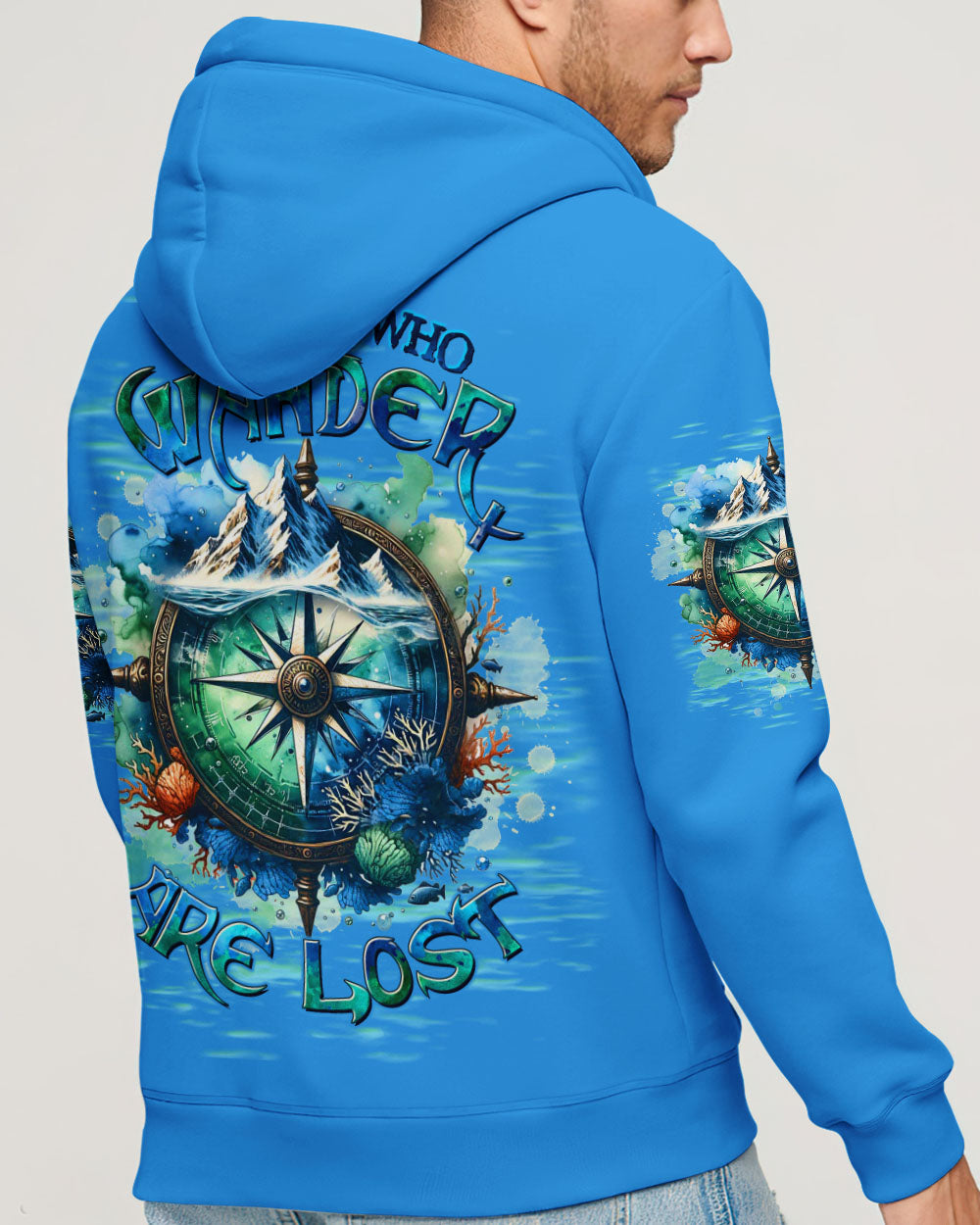 BLISSCORNERS NOT ALL WHO WANDER ARE LOST COMPASS ALL OVER PRINT