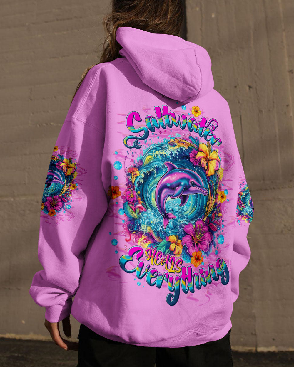 BLISSCORNERS SALTWATER HEALS EVERYTHING DOLPHIN ALL OVER PRINT