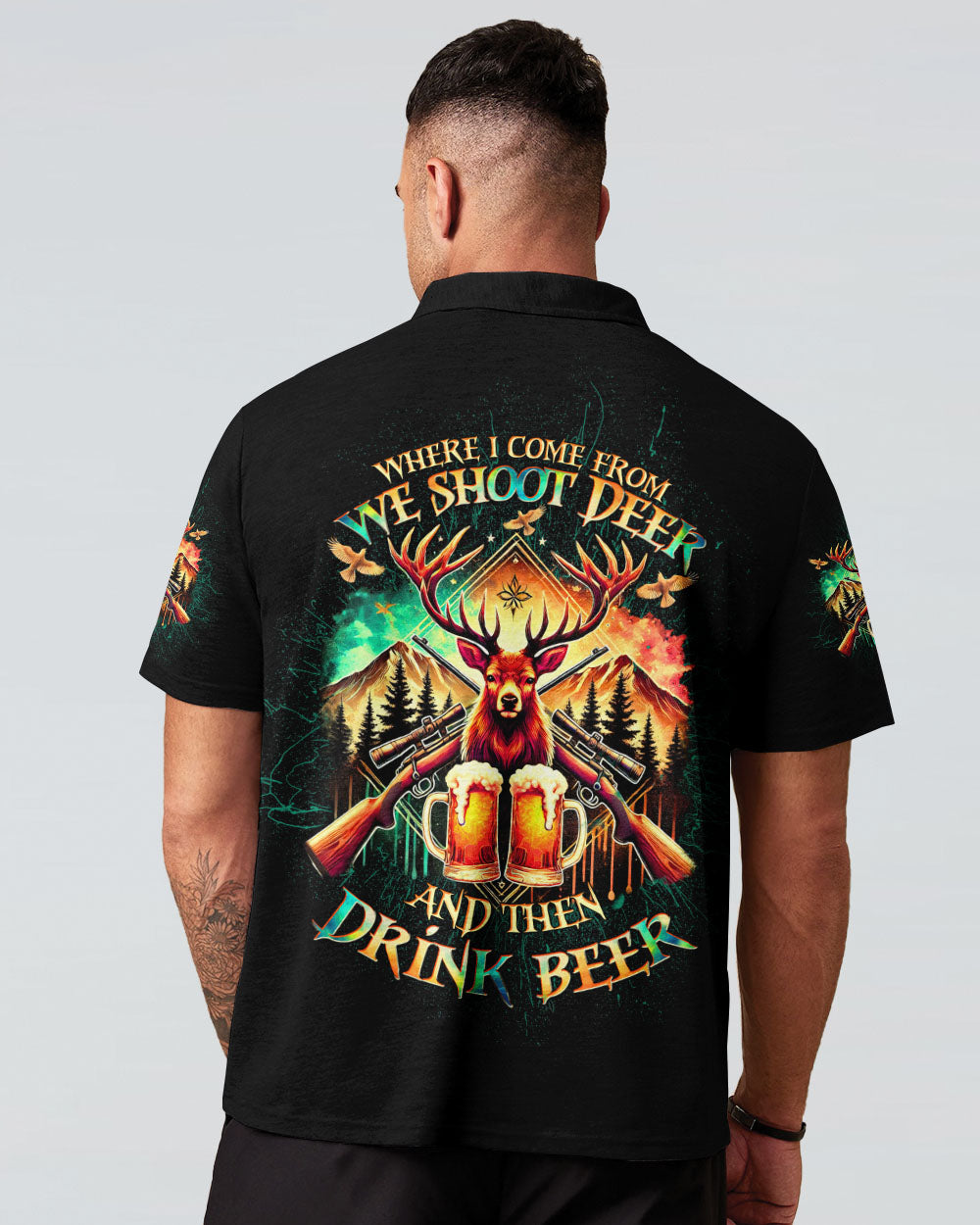 BLISSCORNERS WE SHOOT DEER AND THEN DRINK BEER ALL OVER PRINT