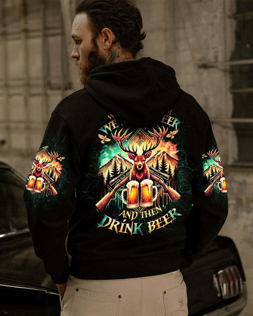 BLISSCORNERS WE SHOOT DEER AND THEN DRINK BEER ALL OVER PRINT