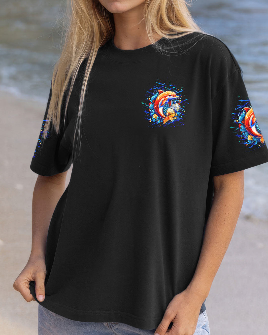 BLISSCORNERS OCEAN WISHES DOLPHIN KISSES ALL OVER PRINT