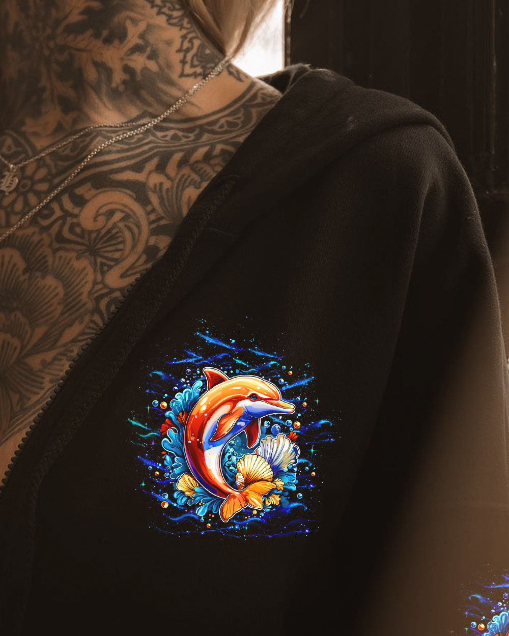 BLISSCORNERS OCEAN WISHES DOLPHIN KISSES ALL OVER PRINT