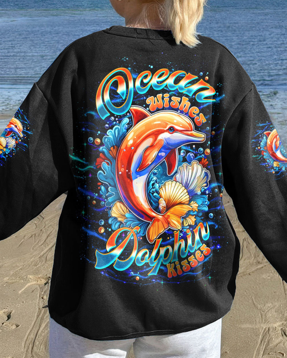 BLISSCORNERS OCEAN WISHES DOLPHIN KISSES ALL OVER PRINT