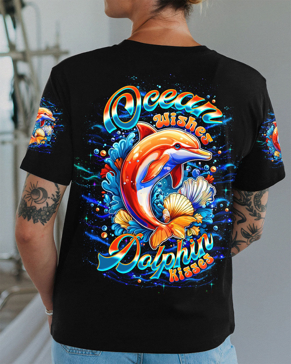BLISSCORNERS OCEAN WISHES DOLPHIN KISSES ALL OVER PRINT