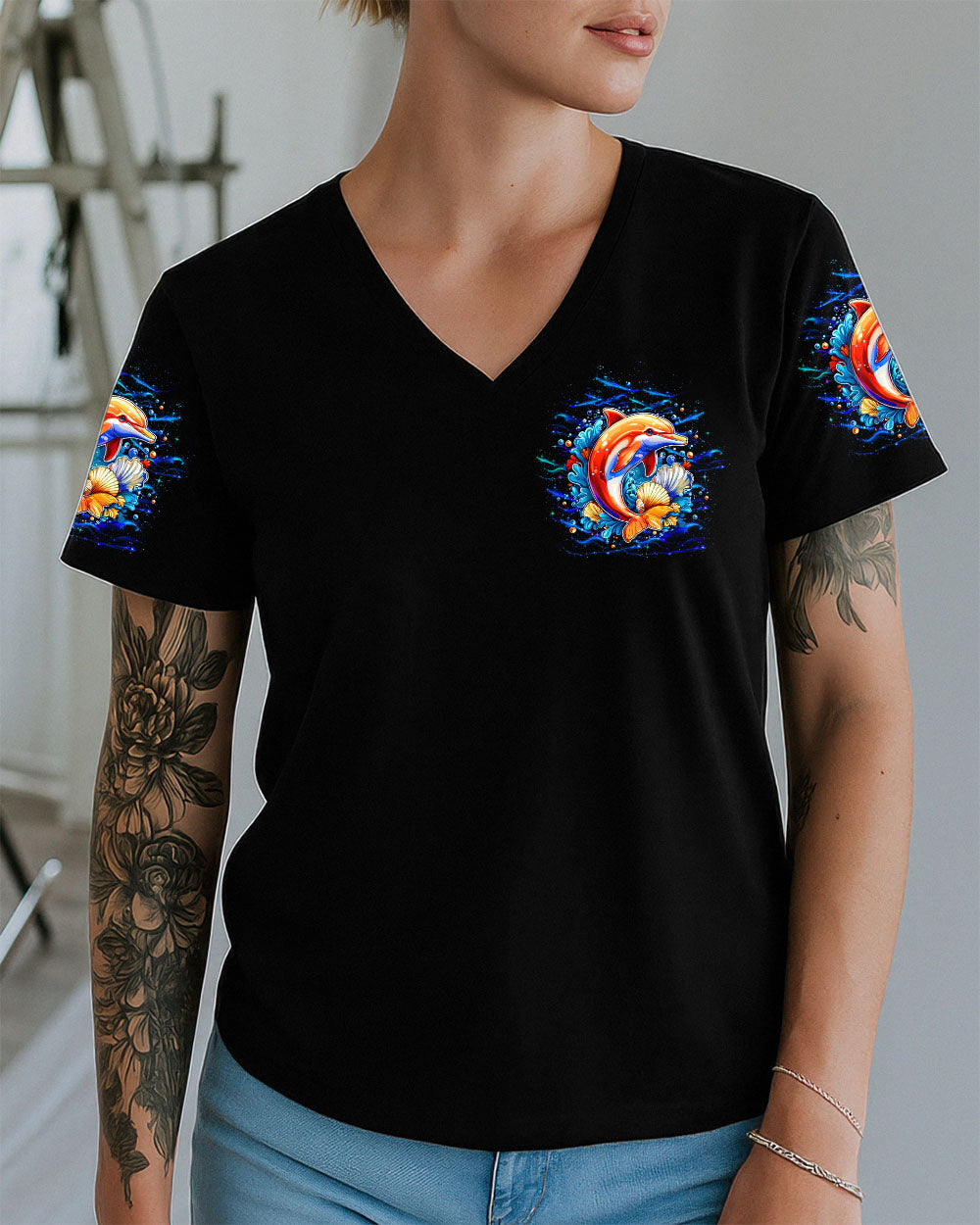 BLISSCORNERS OCEAN WISHES DOLPHIN KISSES ALL OVER PRINT