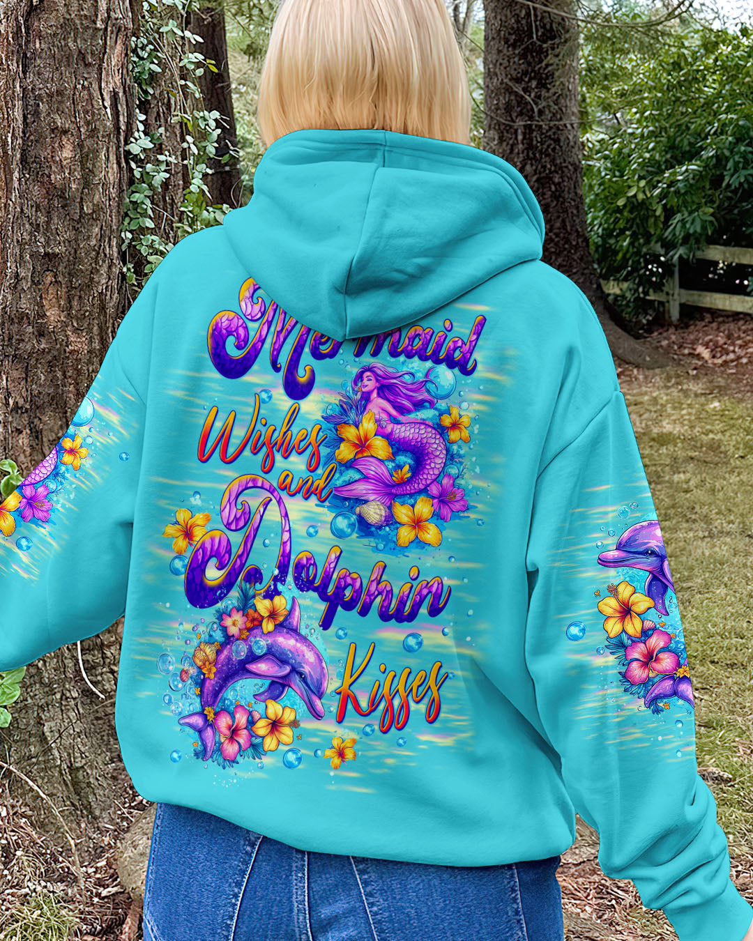 BLISSCORNERS MERMAID WISHES DOLPHIN KISSES ALL OVER PRINT