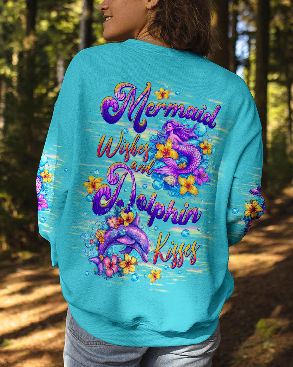 BLISSCORNERS MERMAID WISHES DOLPHIN KISSES ALL OVER PRINT