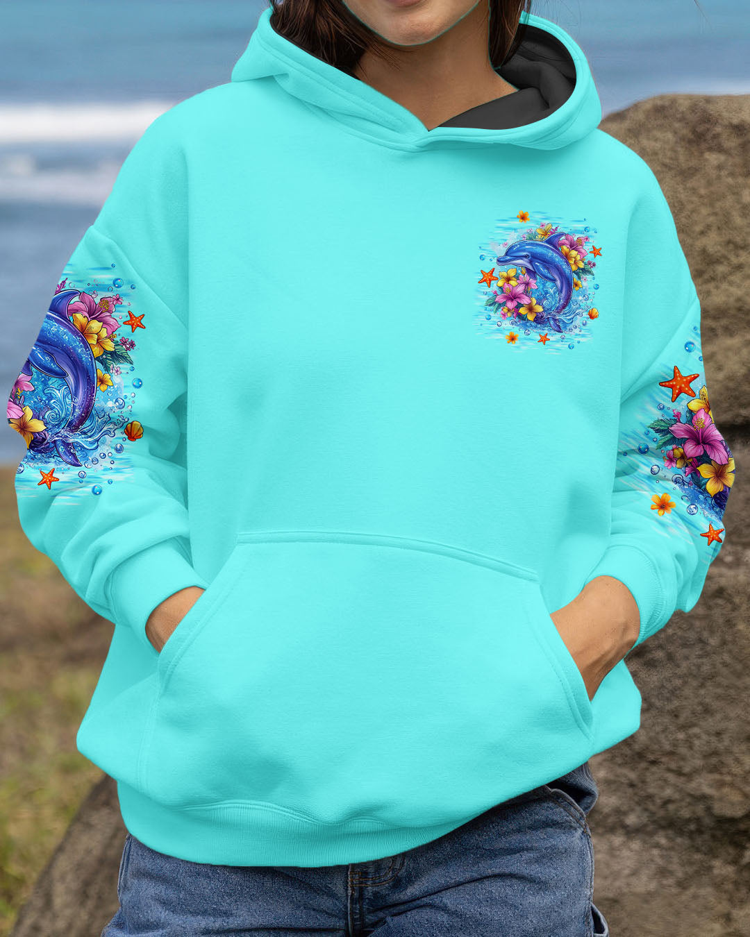 BLISSCORNERS OCEAN WISHES DOLPHIN KISSES ALL OVER PRINT