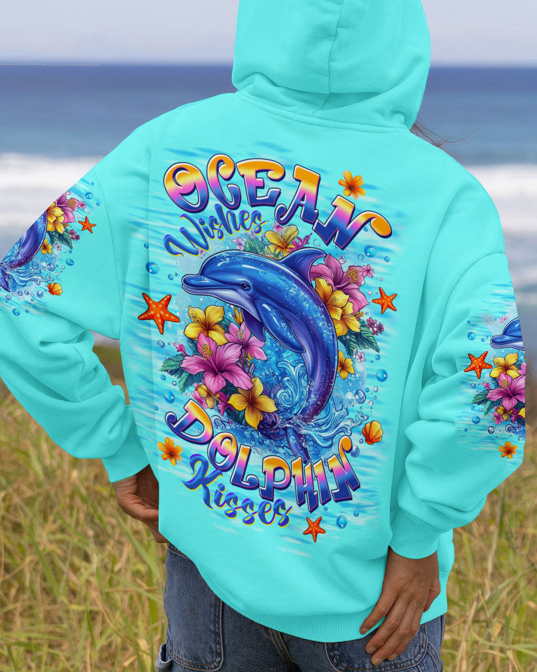 BLISSCORNERS OCEAN WISHES DOLPHIN KISSES ALL OVER PRINT