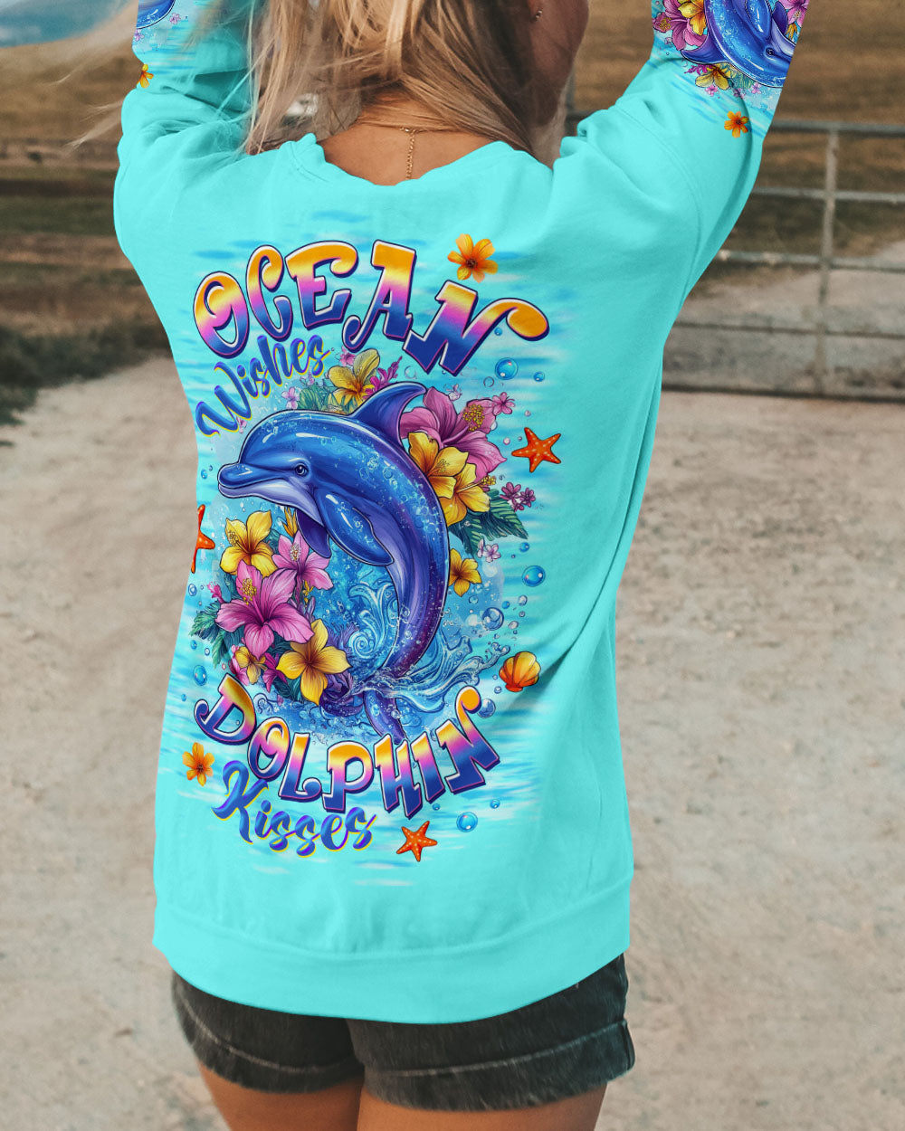 BLISSCORNERS OCEAN WISHES DOLPHIN KISSES ALL OVER PRINT