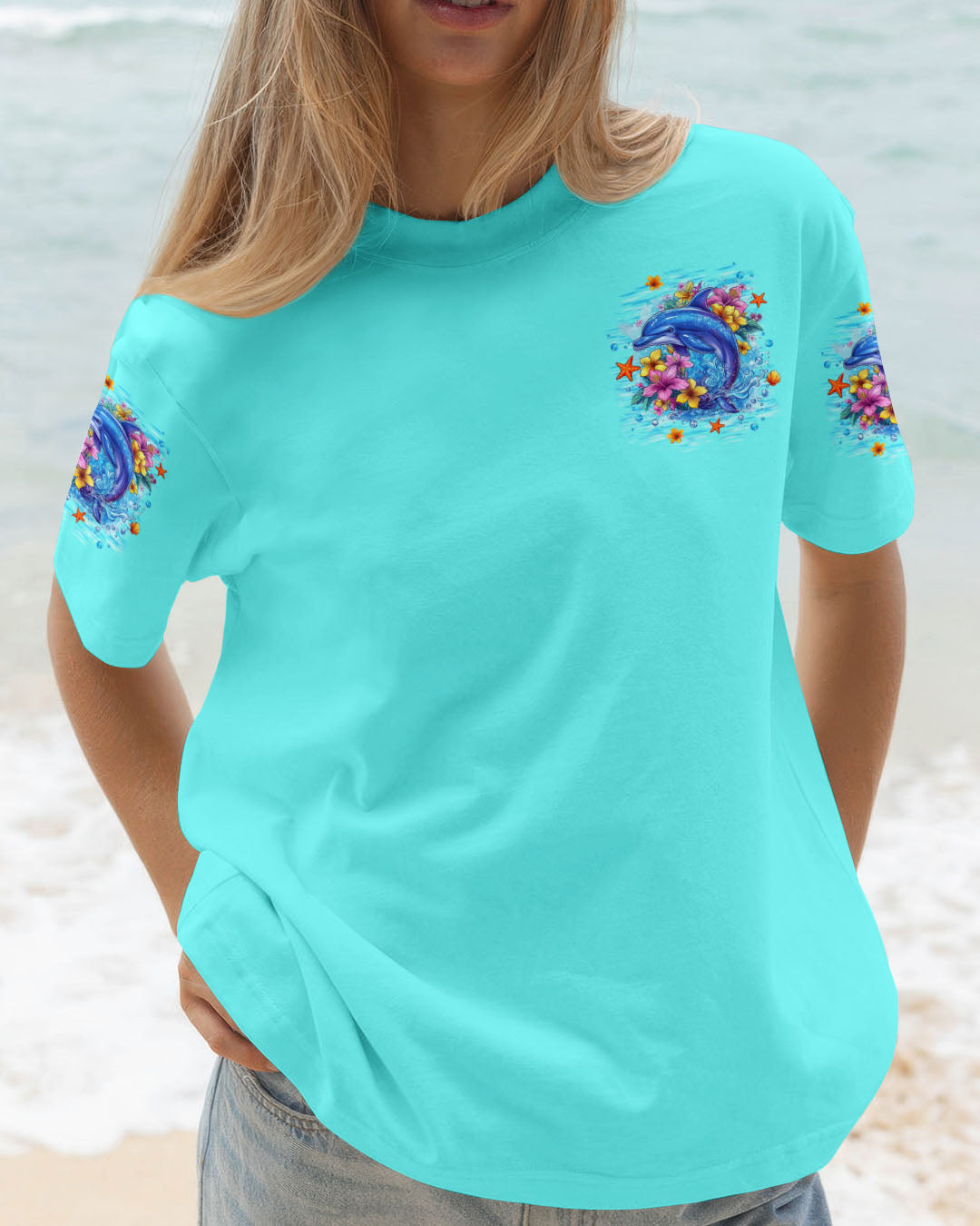 BLISSCORNERS OCEAN WISHES DOLPHIN KISSES ALL OVER PRINT