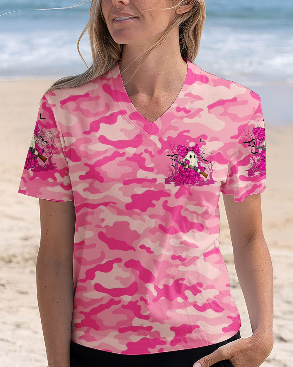 BLISSCORNERS PRETTY IN PINK HUNTING CAMO HALLOWEEN ALL OVER PRINT -  TLTW2309253
