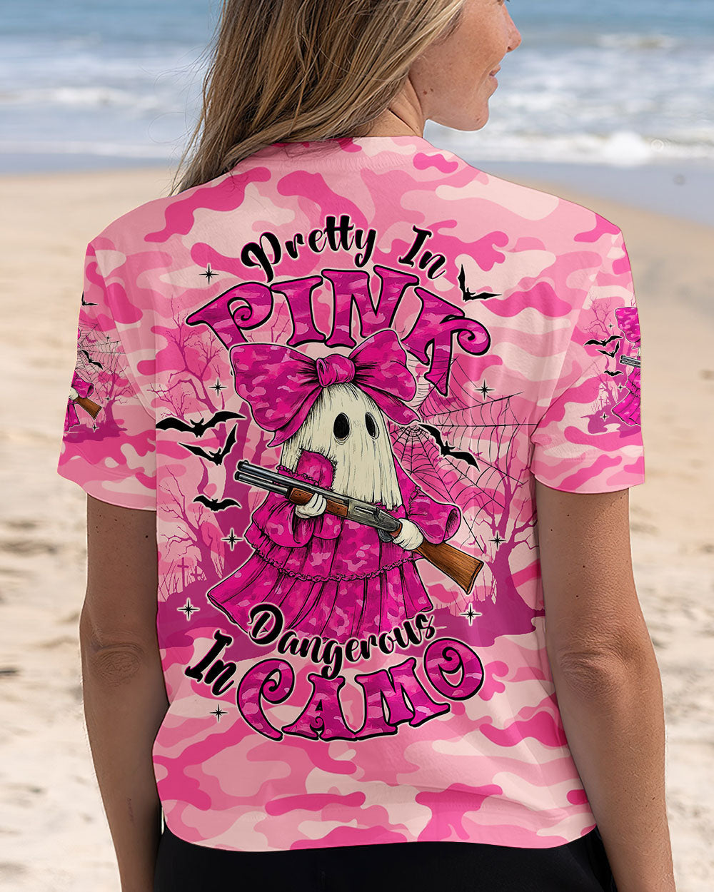 BLISSCORNERS PRETTY IN PINK HUNTING CAMO HALLOWEEN ALL OVER PRINT -  TLTW2309253