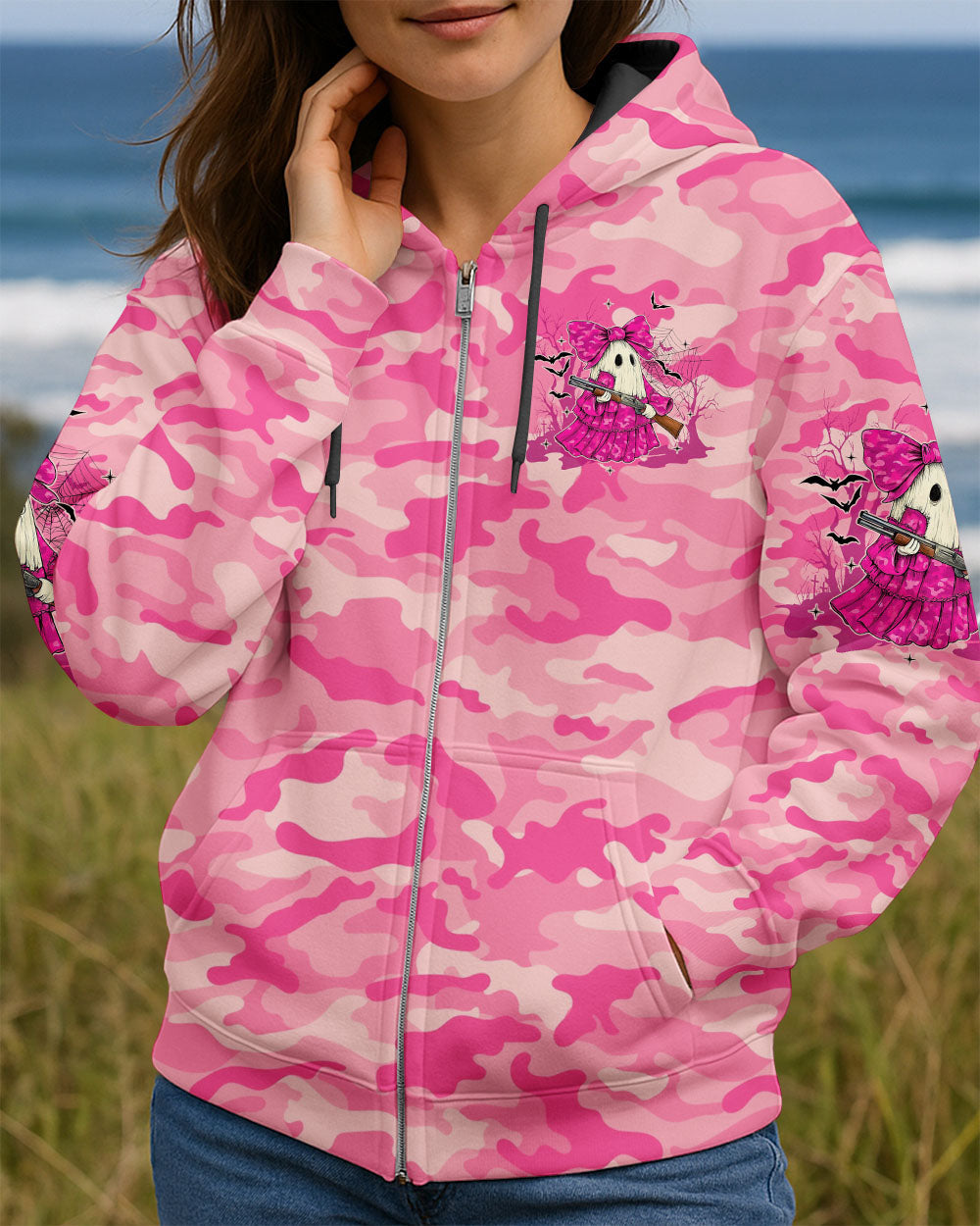BLISSCORNERS PRETTY IN PINK HUNTING CAMO HALLOWEEN ALL OVER PRINT -  TLTW2309253