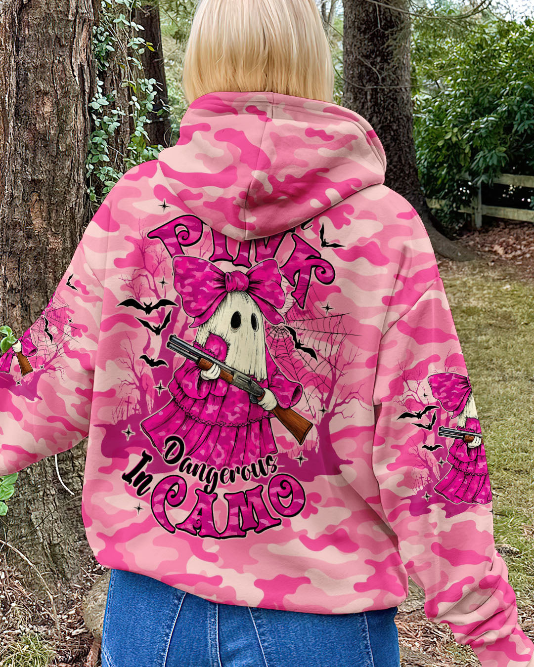 BLISSCORNERS PRETTY IN PINK HUNTING CAMO HALLOWEEN ALL OVER PRINT -TLTW2309253