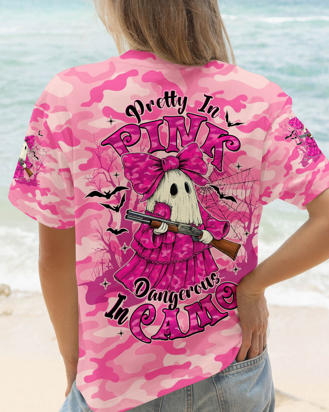 BLISSCORNERS PRETTY IN PINK HUNTING CAMO HALLOWEEN ALL OVER PRINT -  TLTW2309253
