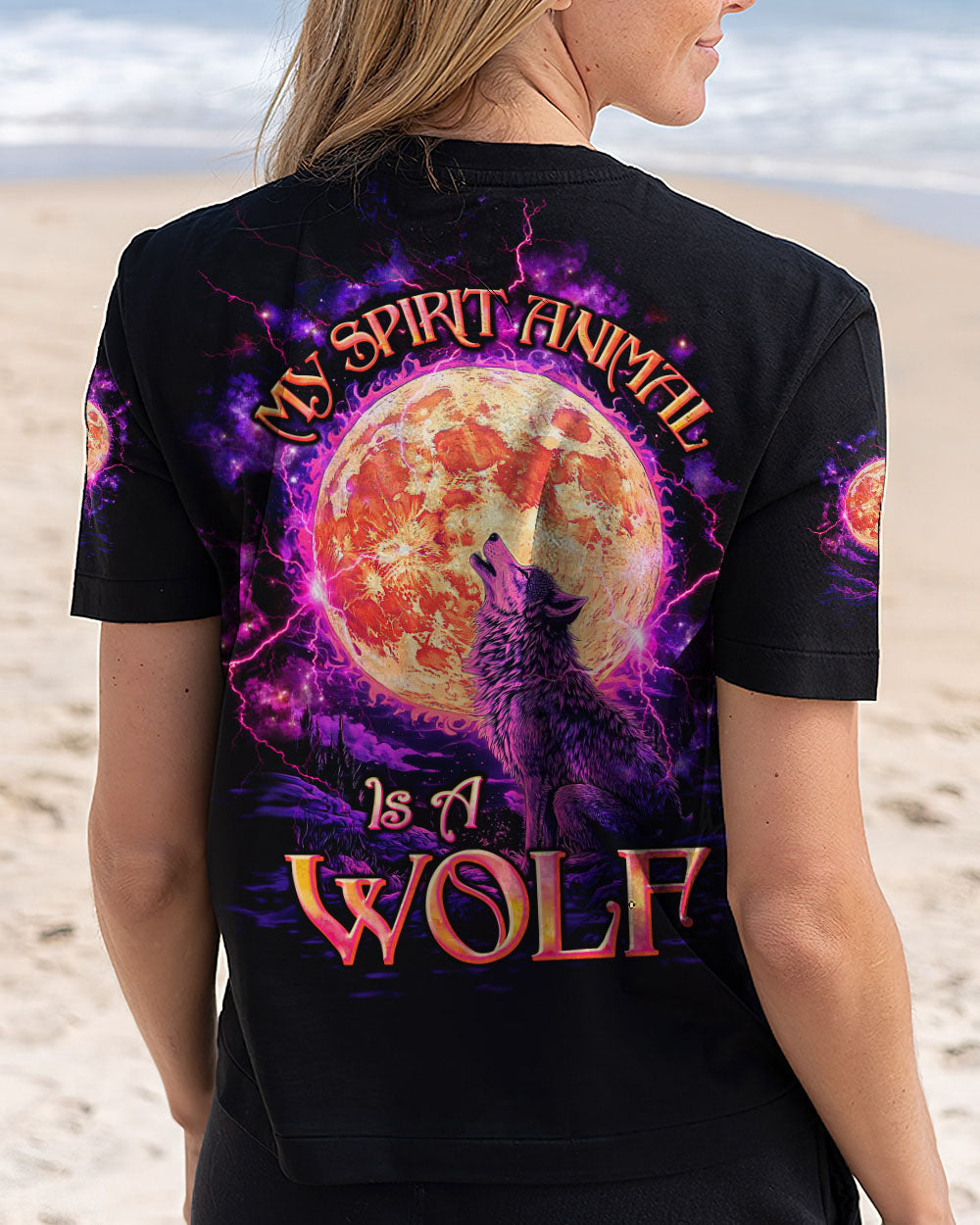 BLISSCORNERS MY SPIRIT ANIMAL IS A WOLF ALL OVER PRINT