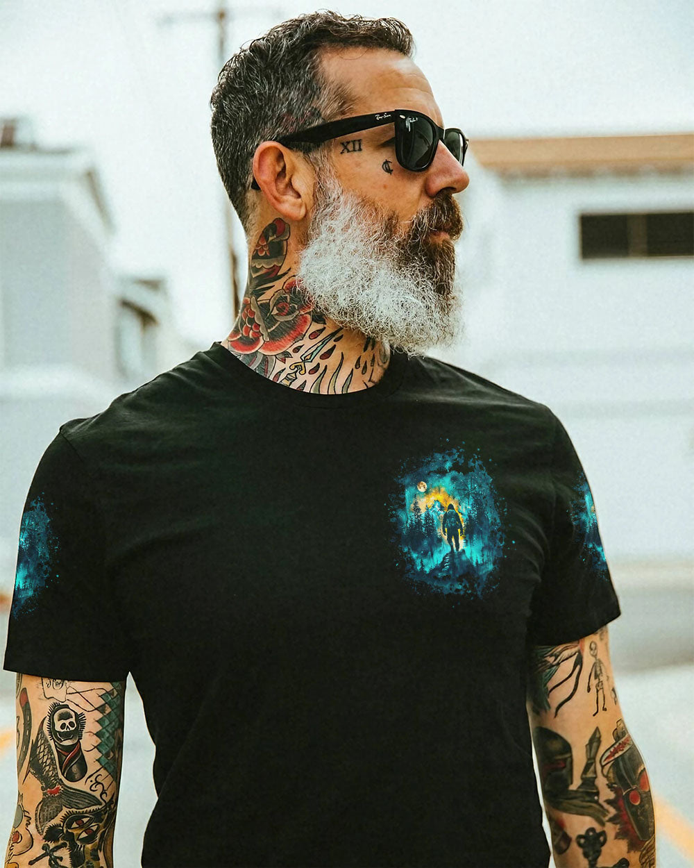 BLISSCORNERS ALWAYS TAKE THE SCENIC ROUTE COMPASS BIGFOOT ALL OVER PRINT