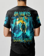 BLISSCORNERS ALWAYS TAKE THE SCENIC ROUTE COMPASS BIGFOOT ALL OVER PRINT