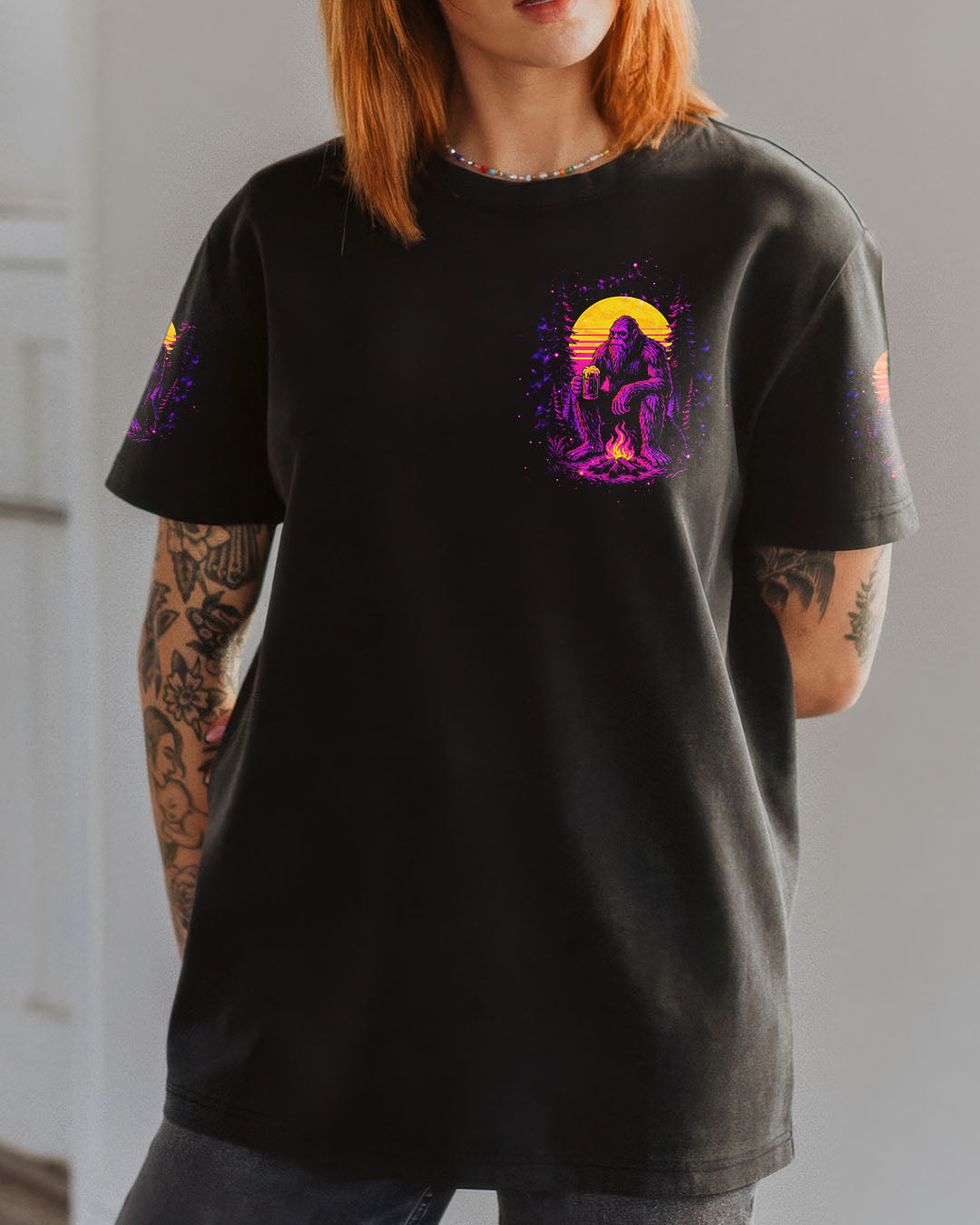 BLISSCORNERS HELLO DARKNESS MY OLD FRIEND BIGFOOT ALL OVER PRINT -  TLTW2410252