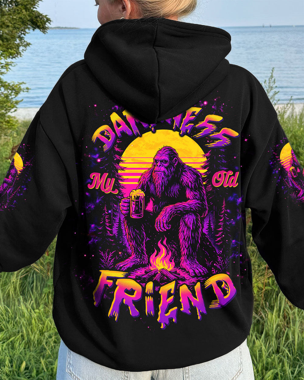 BLISSCORNERS HELLO DARKNESS MY OLD FRIEND BIGFOOT ALL OVER PRINT -  TLTW2410252