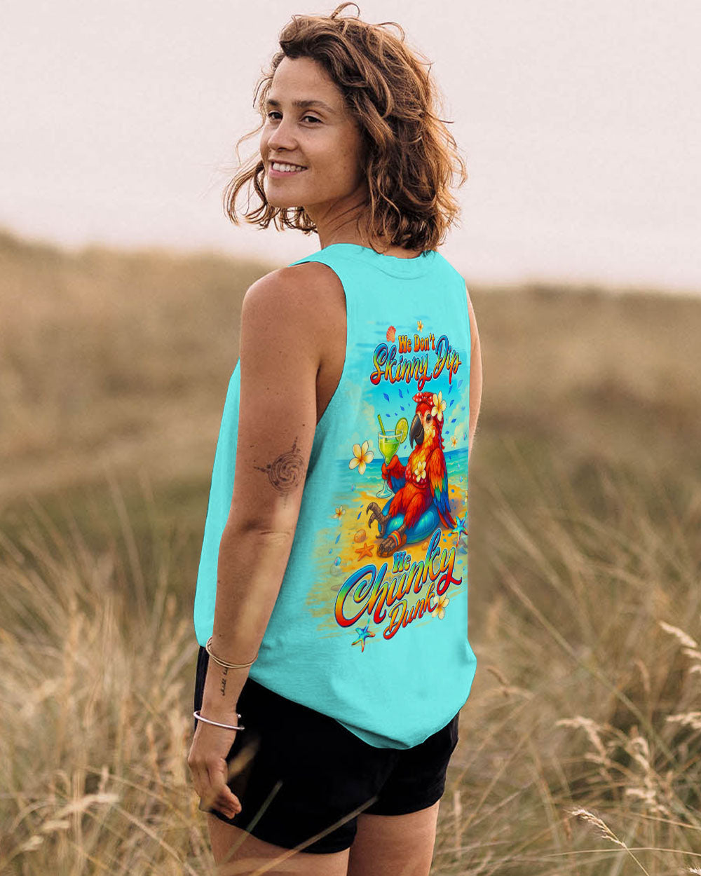BLISSCORNERS WE DON'T SKINNY DIP PARROT ALL OVER PRINT