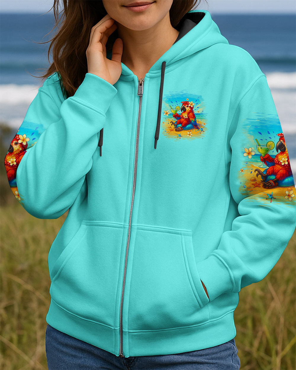 BLISSCORNERS WE DON'T SKINNY DIP PARROT ALL OVER PRINT