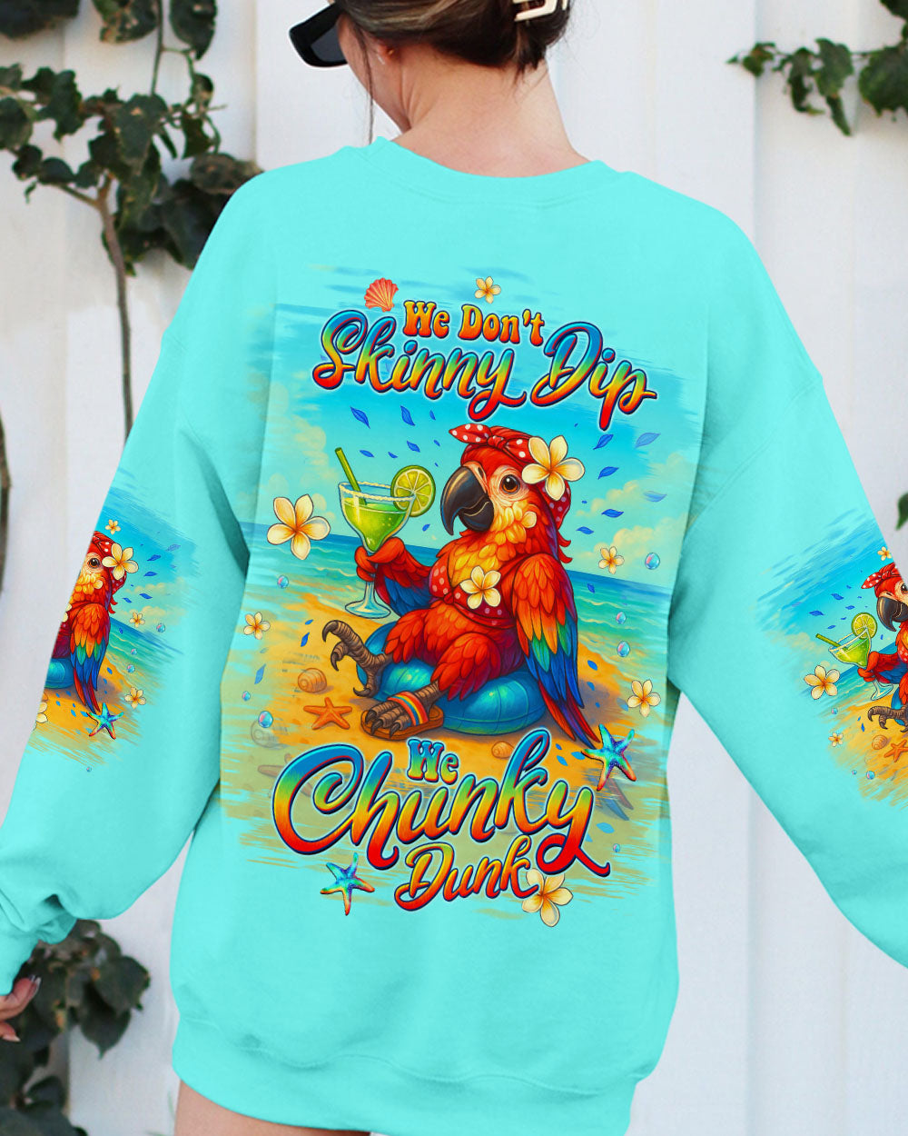 BLISSCORNERS WE DON'T SKINNY DIP PARROT ALL OVER PRINT
