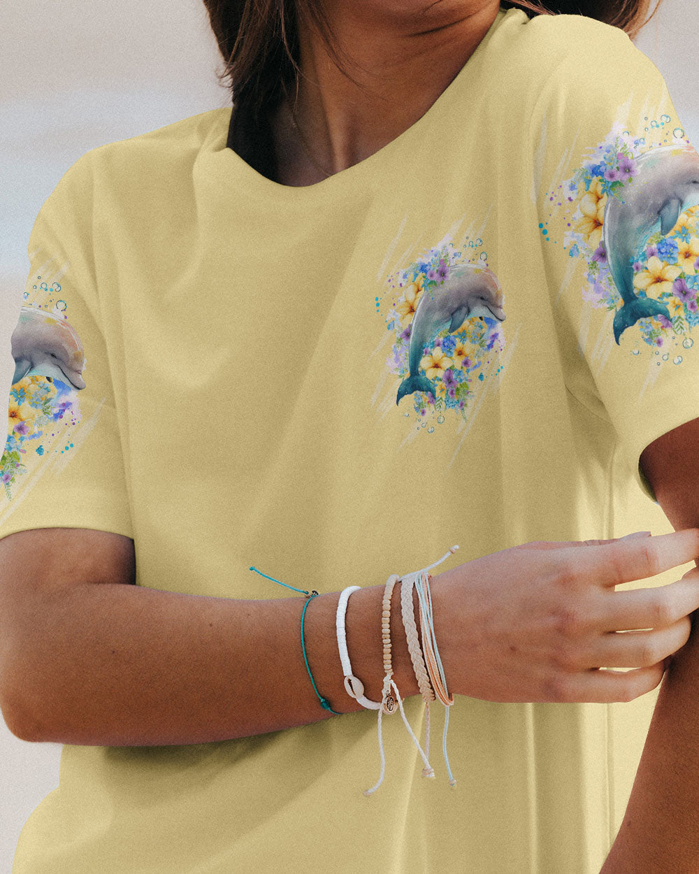 BLISSCORNERS SMELL THE SEA FEEL THE BREEZE DOLPHIN ALL OVER PRINT