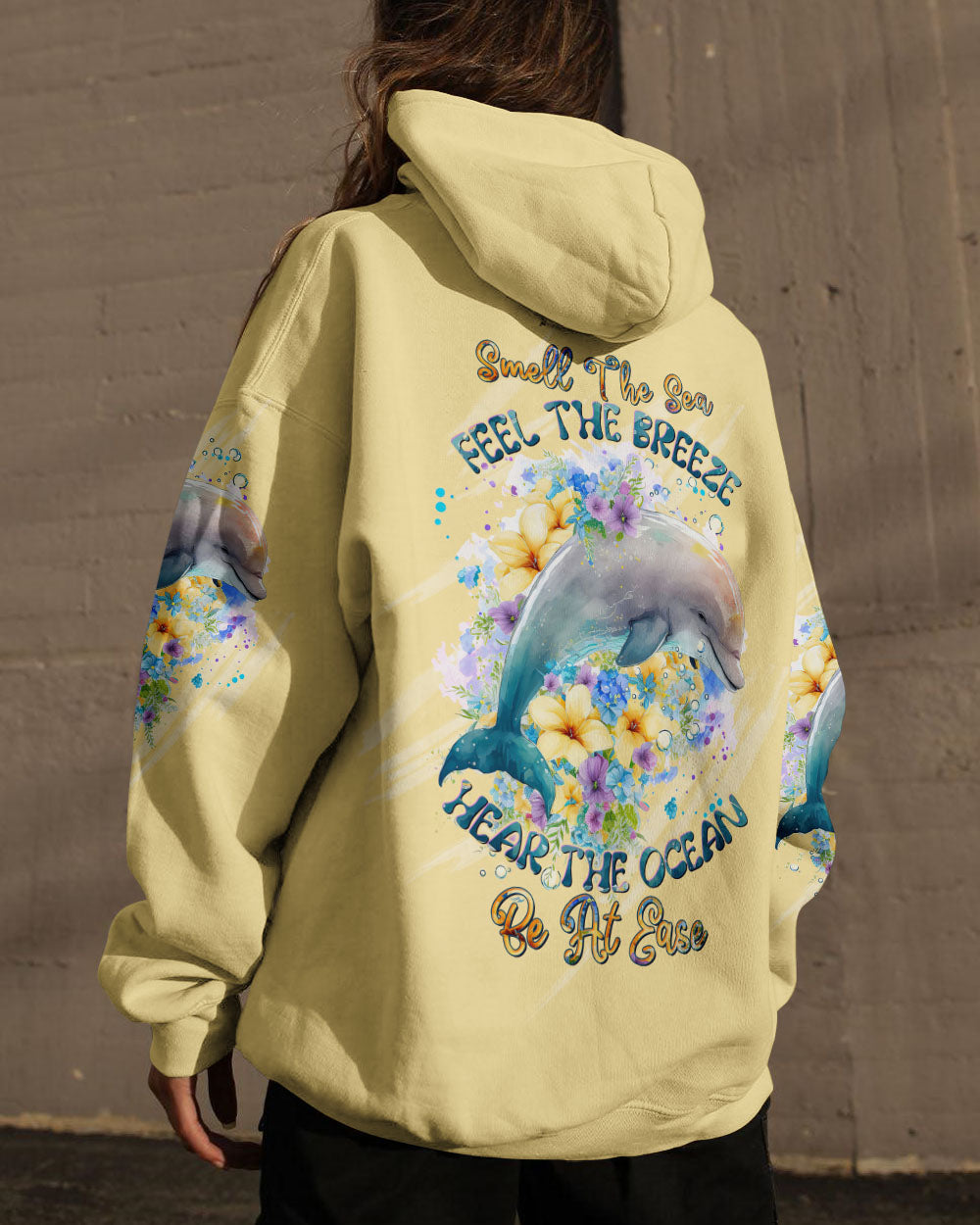 BLISSCORNERS SMELL THE SEA FEEL THE BREEZE DOLPHIN ALL OVER PRINT