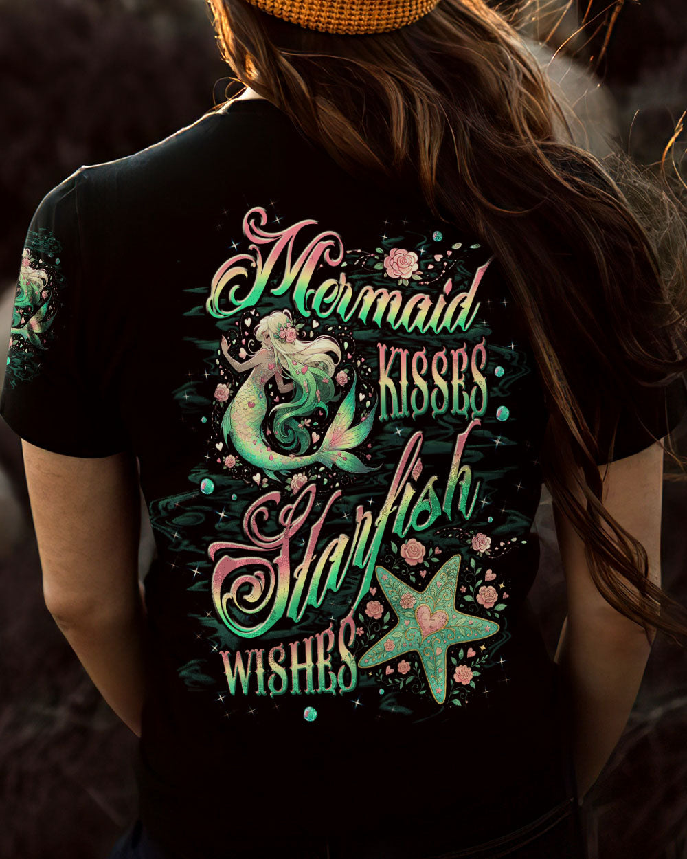 BLISSCORNERS MERMAID KISSES STARFISH WISHES ALL OVER PRINT