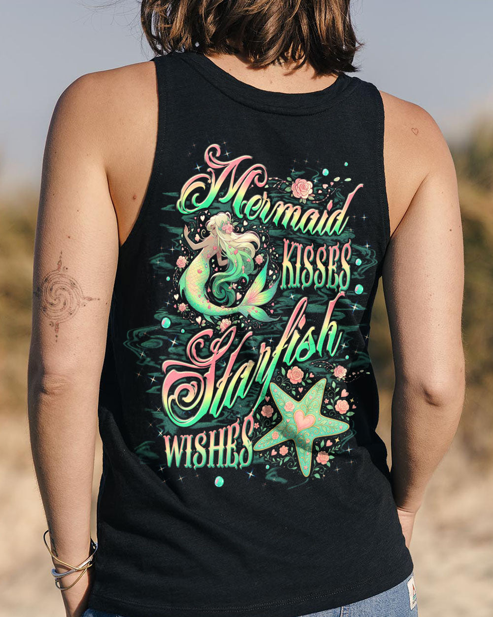 BLISSCORNERS MERMAID KISSES STARFISH WISHES ALL OVER PRINT