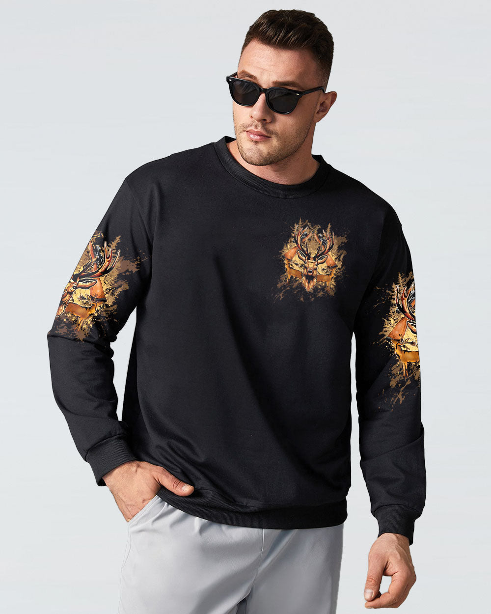 BLISSCORNERS BUCK AROUND AND FIND OUT DEER HUNTING ALL OVER PRINT