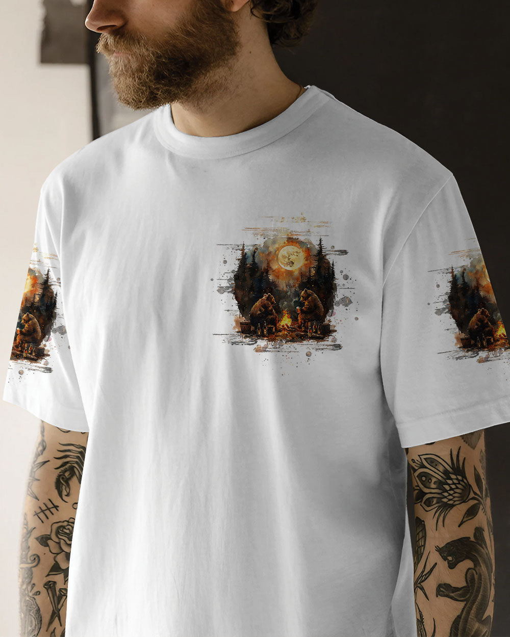 BLISSCORNERS MAKING MEMORIES ONE CAMPFIRE AT A TIME BEAR ALL OVER PRINT
