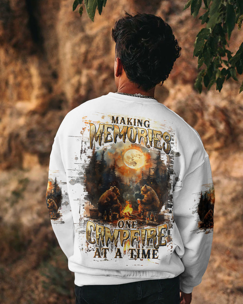 BLISSCORNERS MAKING MEMORIES ONE CAMPFIRE AT A TIME BEAR ALL OVER PRINT