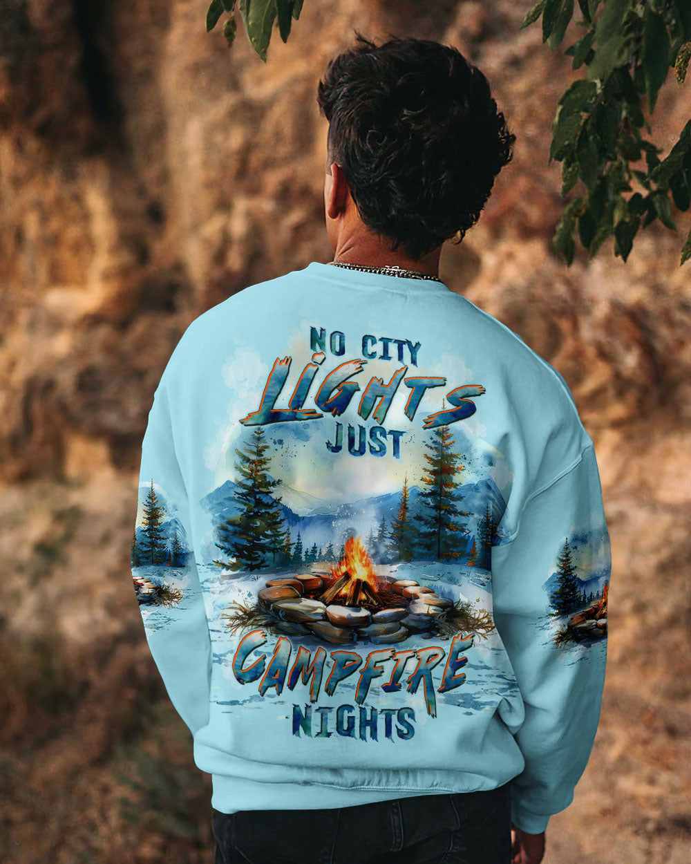 BLISSCORNERS NO CITY LIGHTS JUST CAMPFIRE NIGHTS ALL OVER PRINT