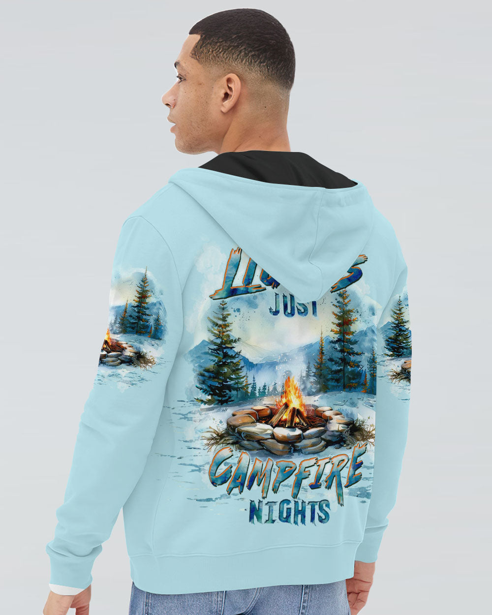 BLISSCORNERS NO CITY LIGHTS JUST CAMPFIRE NIGHTS ALL OVER PRINT