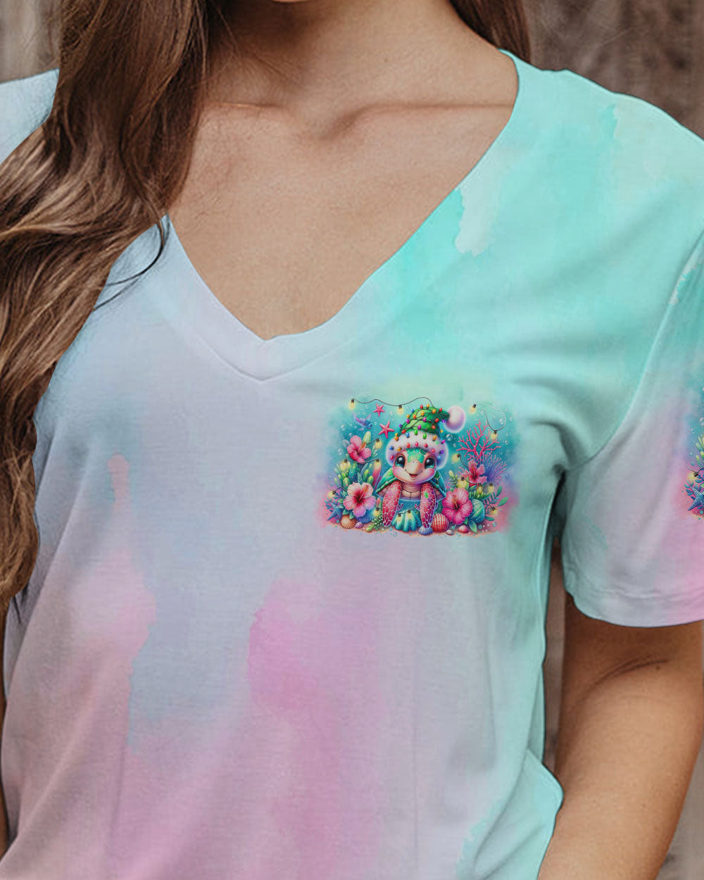 BLISSCORNERS SOME GIRLS ARE JUST BORN TURTLE CHRISTMAS ALL OVER PRINT