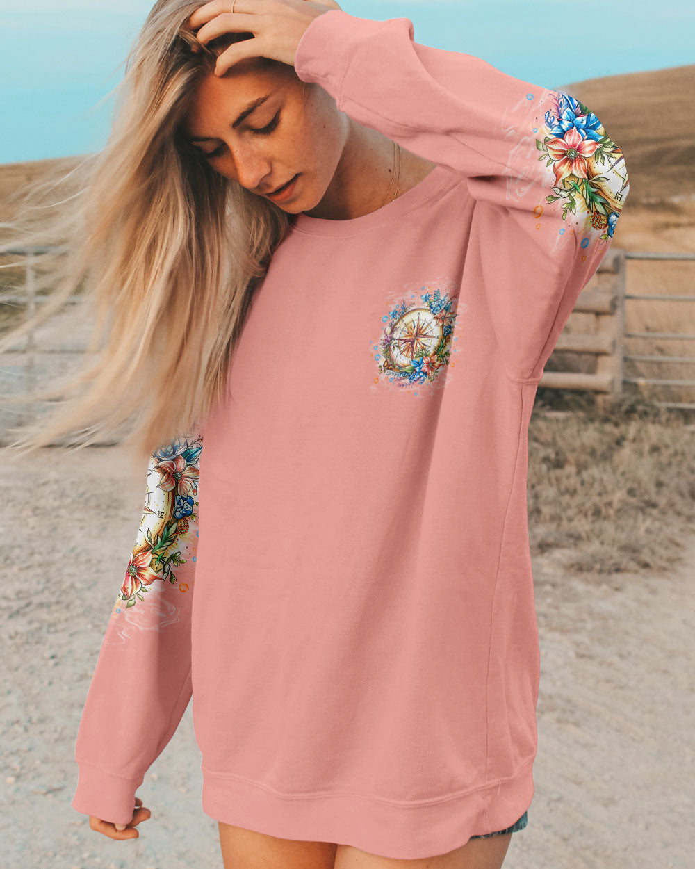 BLISSCORNERS NOT ALL WHO WANDER ARE LOST COMPASS ALL OVER PRINT