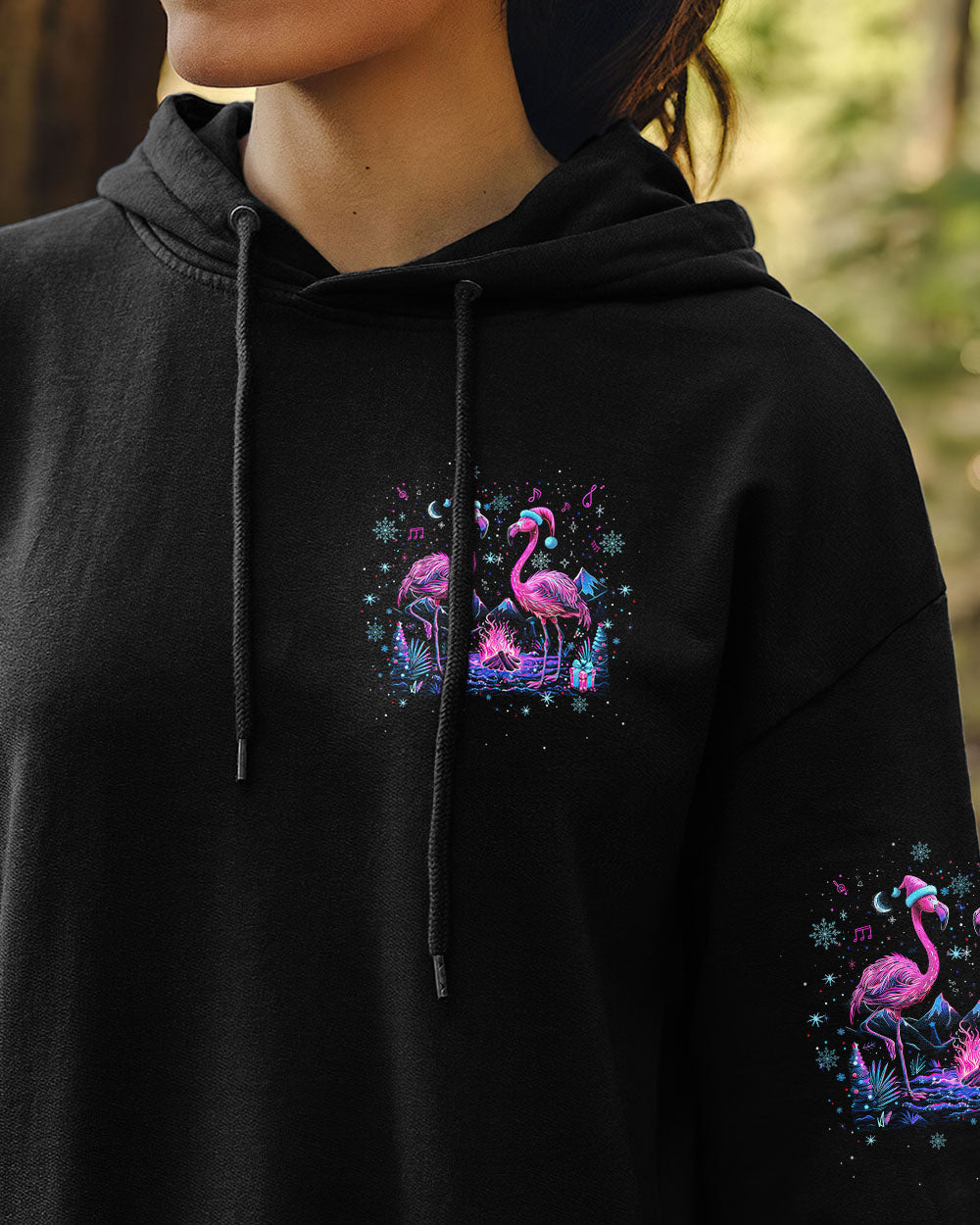 BLISSCORNERS MAKING MEMORIES ONE CAMPFIRE AT A TIME FLAMINGO CHRISTMAS  ALL OVER PRINT