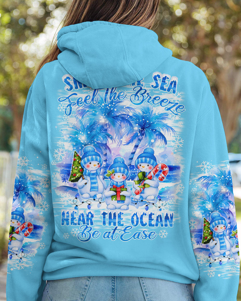 BLISSCORNERS SMELL THE SEA FEEL THE BREEZE SNOWMAN CHRISTMAS ALL OVER PRINT