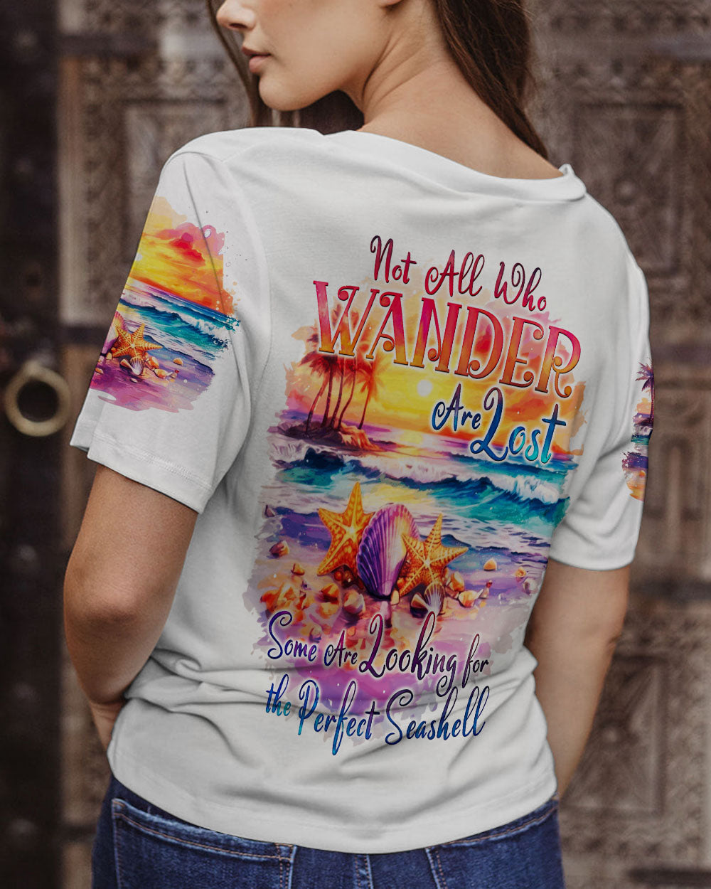 BLISSCORNERS NOT ALL WHO WANDER ARE LOST SEASHELL ALL OVER PRINT