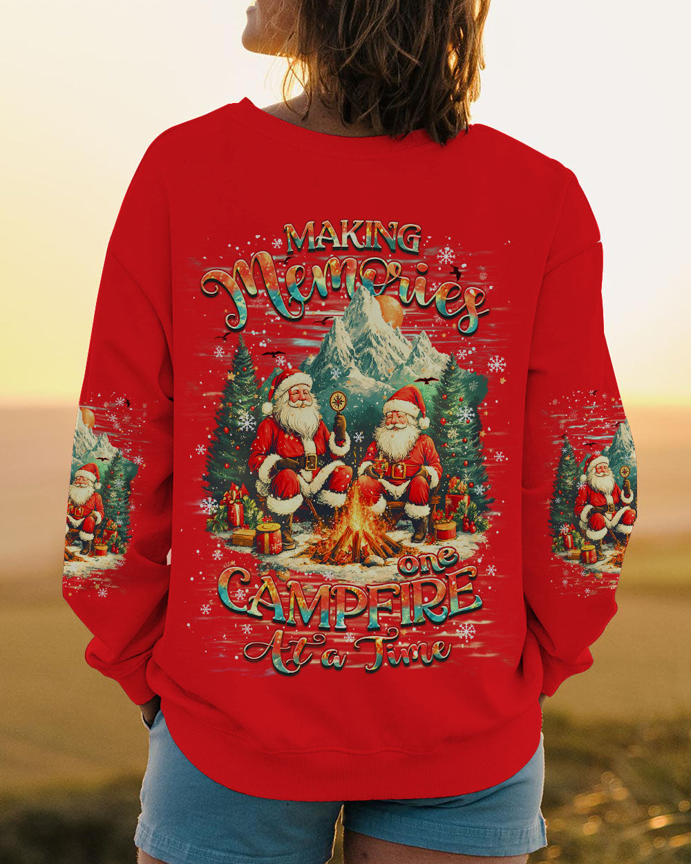 BLISSCORNERS MAKING MEMORIES ONE CAMPFIRE AT A TIME CHRISTMAS ALL OVER PRINT