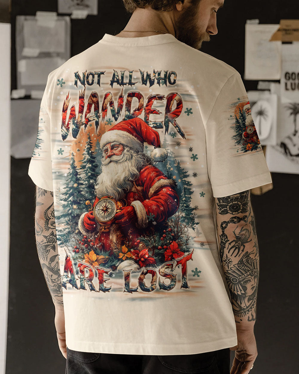 BLISSCORNERS NOT ALL WHO WANDER ARE LOST CHRISTMAS ALL OVER PRINT