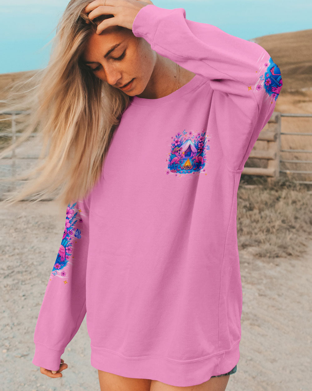 BLISSCORNERS IF I'M DRUNK FLAMINGO CAMPING ALL OVER PRINT