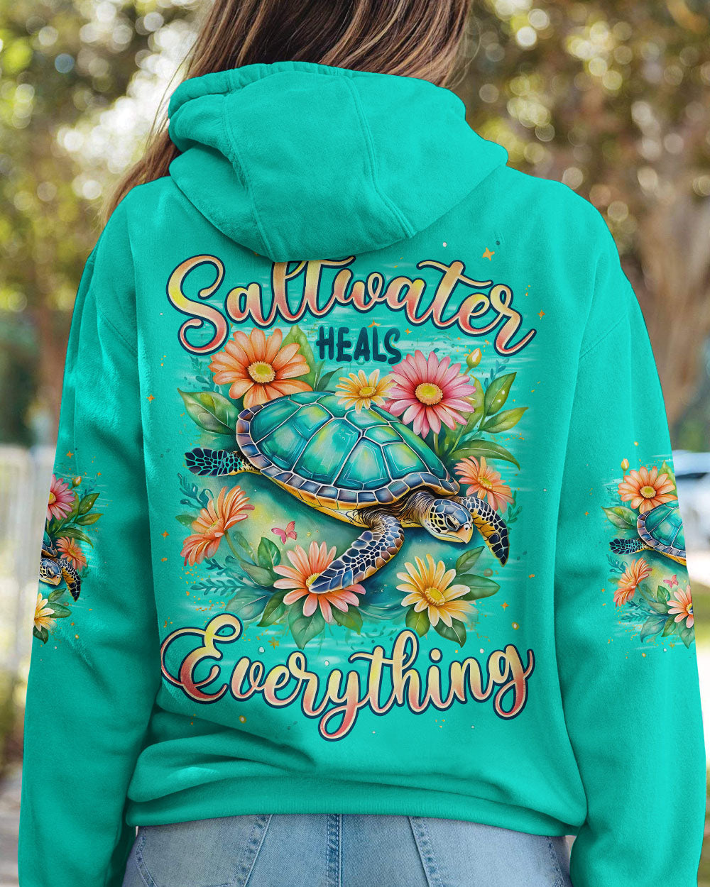 BLISSCORNERS SALTWATER HEALS EVERYTHING TURTLE ALL OVER PRINT